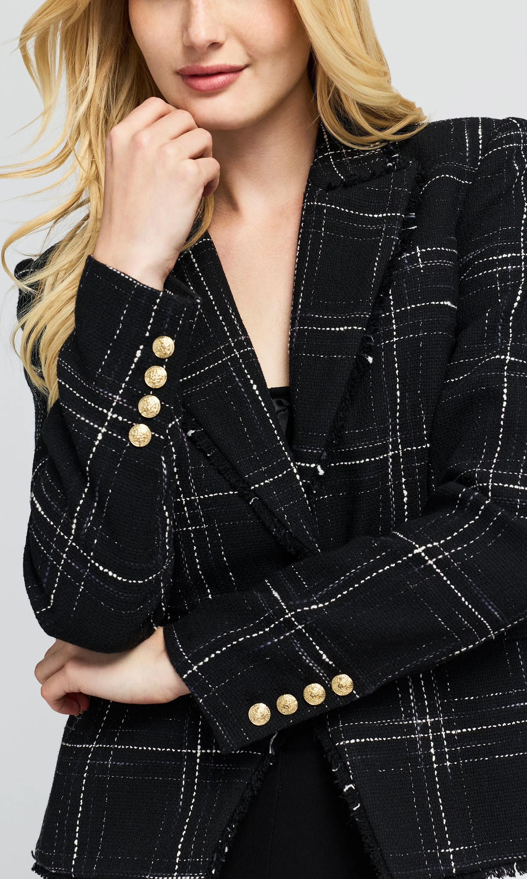 Skylar Windowpane Tweed Blazer sold by Generation Love product image thumbnail 5