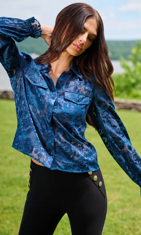 Priya Floral Burn-Out Blouse made by Generation Love
