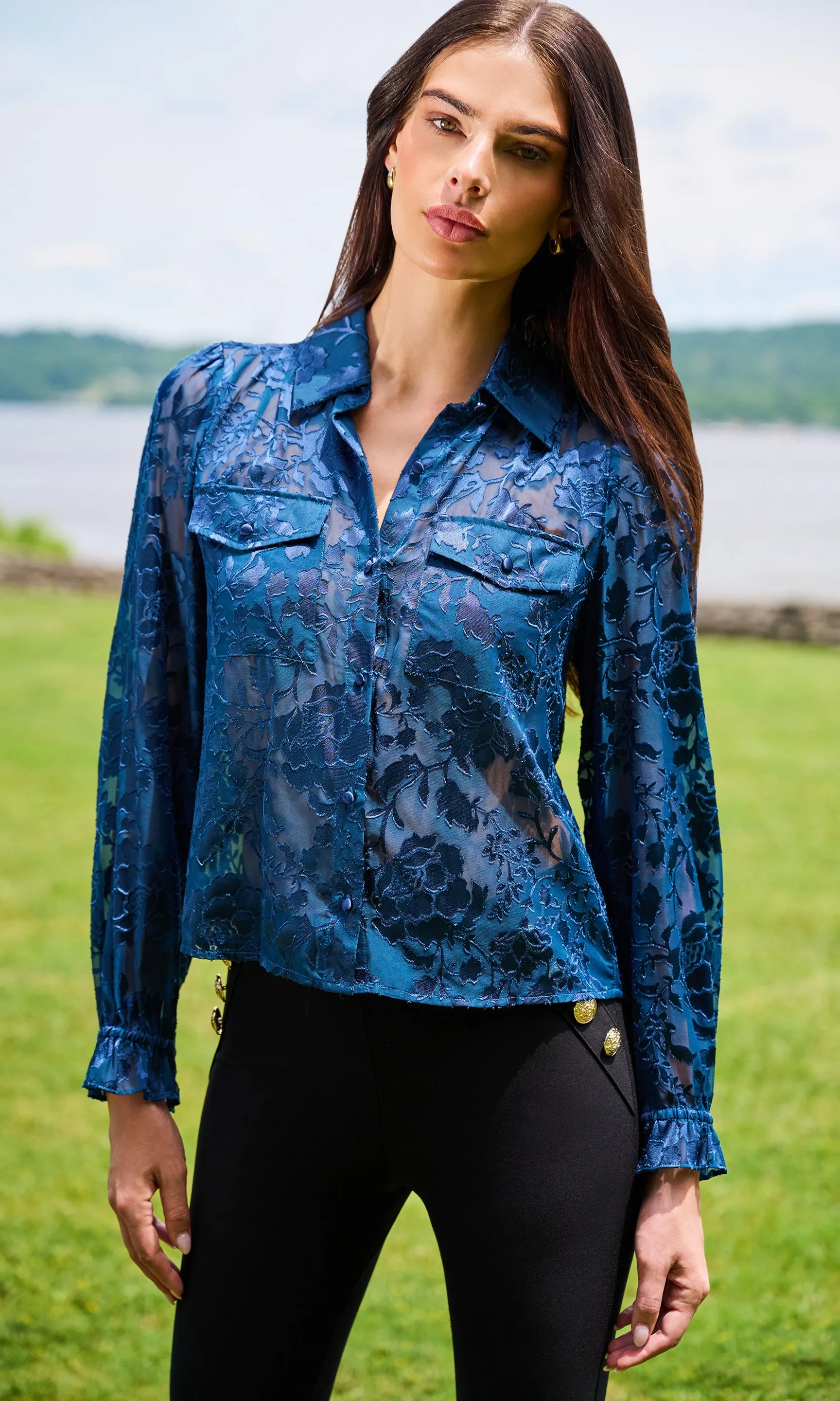 Priya Floral Burn-Out Blouse sold by Generation Love product image thumbnail 3