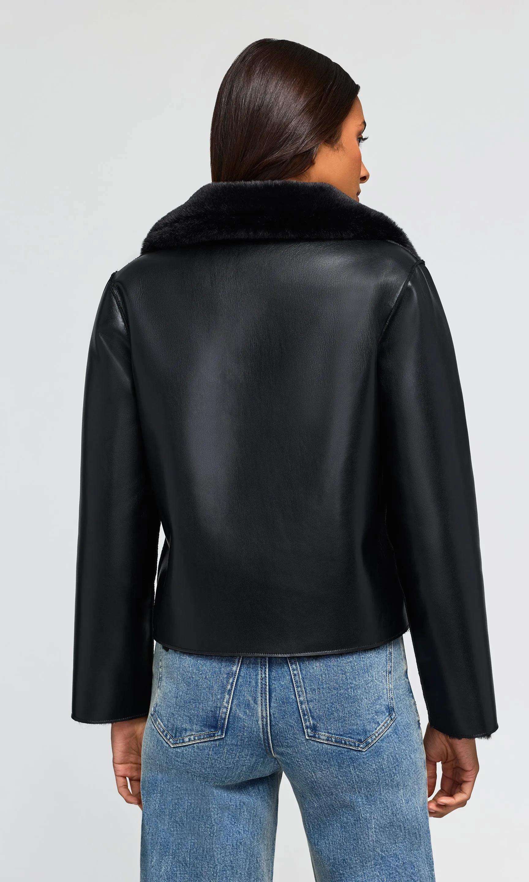 Delphine Reversible Faux Fur Shearling Jacket sold by Generation Love product image thumbnail 5