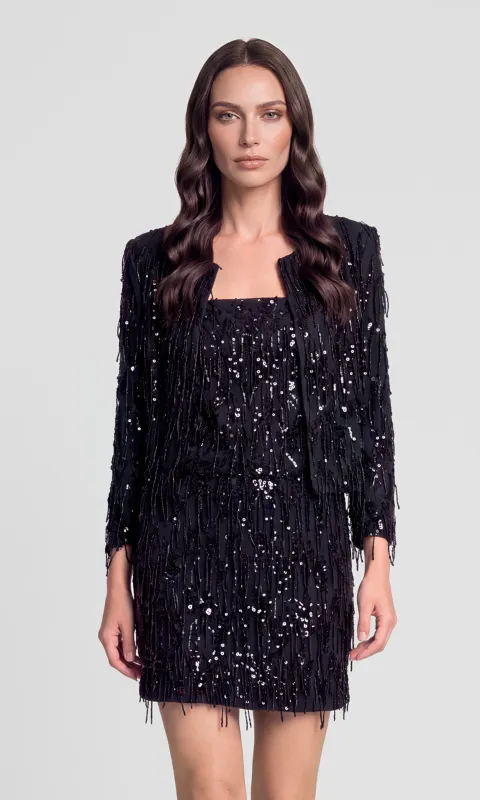 Adalee Fringe Sequin Jacket made by Generation Love
