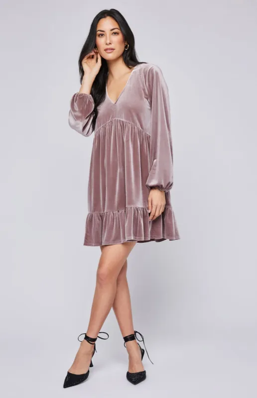 Phillipa Velvet Mini Dress made by Gentle Fawn