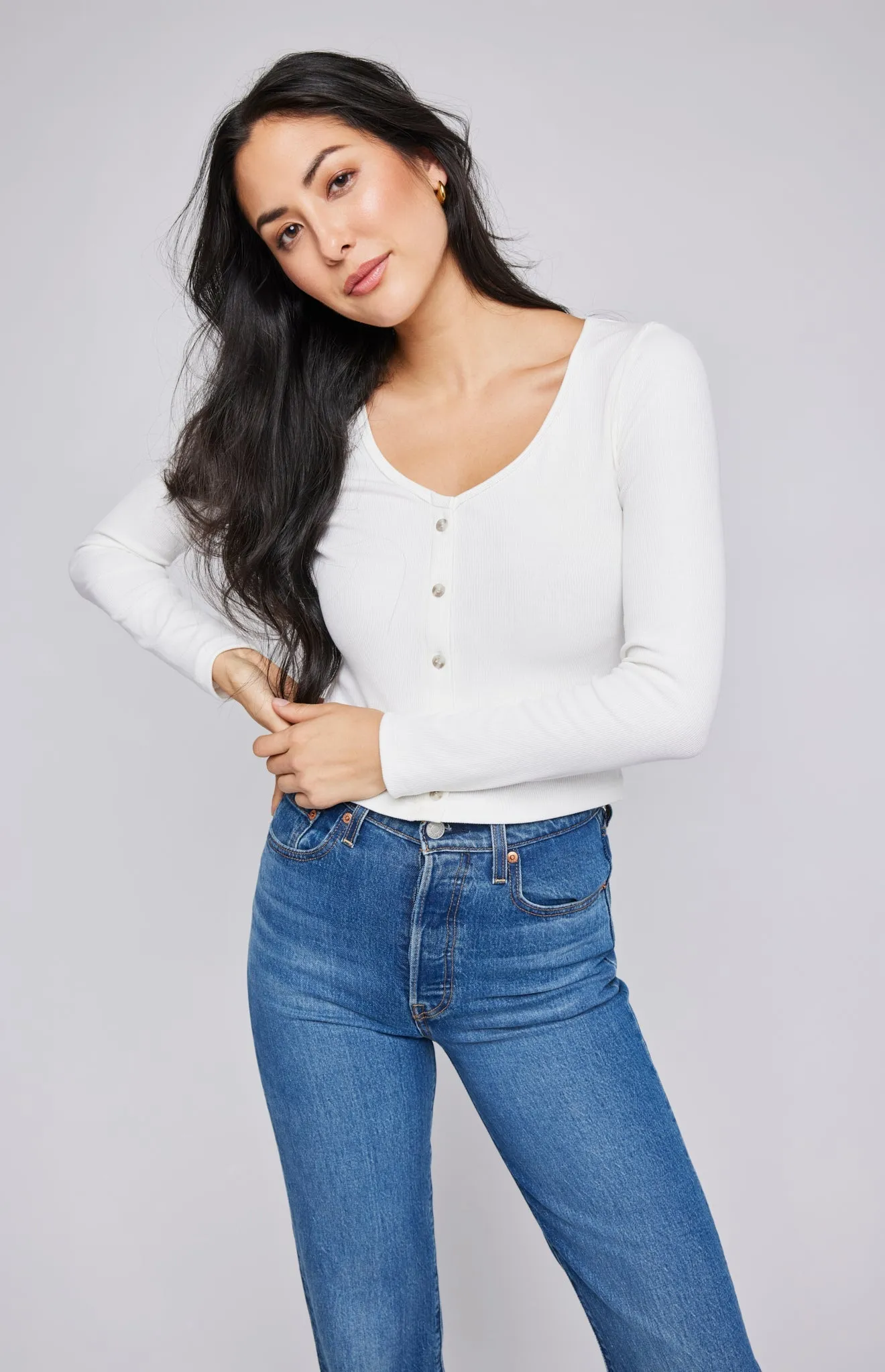 Zahara Ribbed V-Neck Top sold by Gentle Fawn product image thumbnail 3