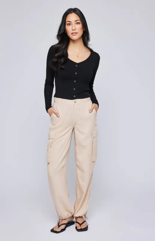 Zahara Ribbed V-Neck Top sold by Gentle Fawn