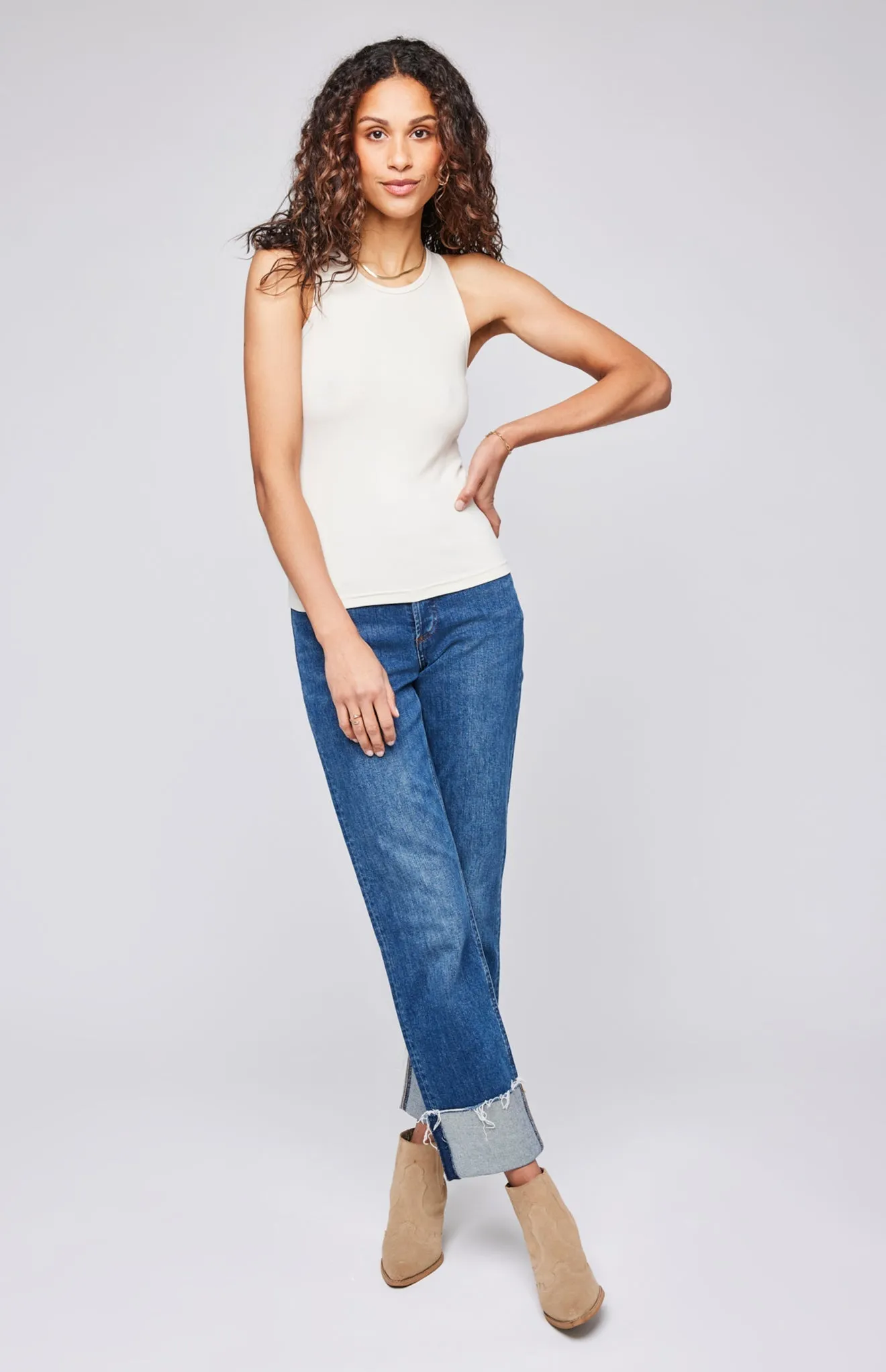 Ronan Ribbed Tank Top sold by Gentle Fawn