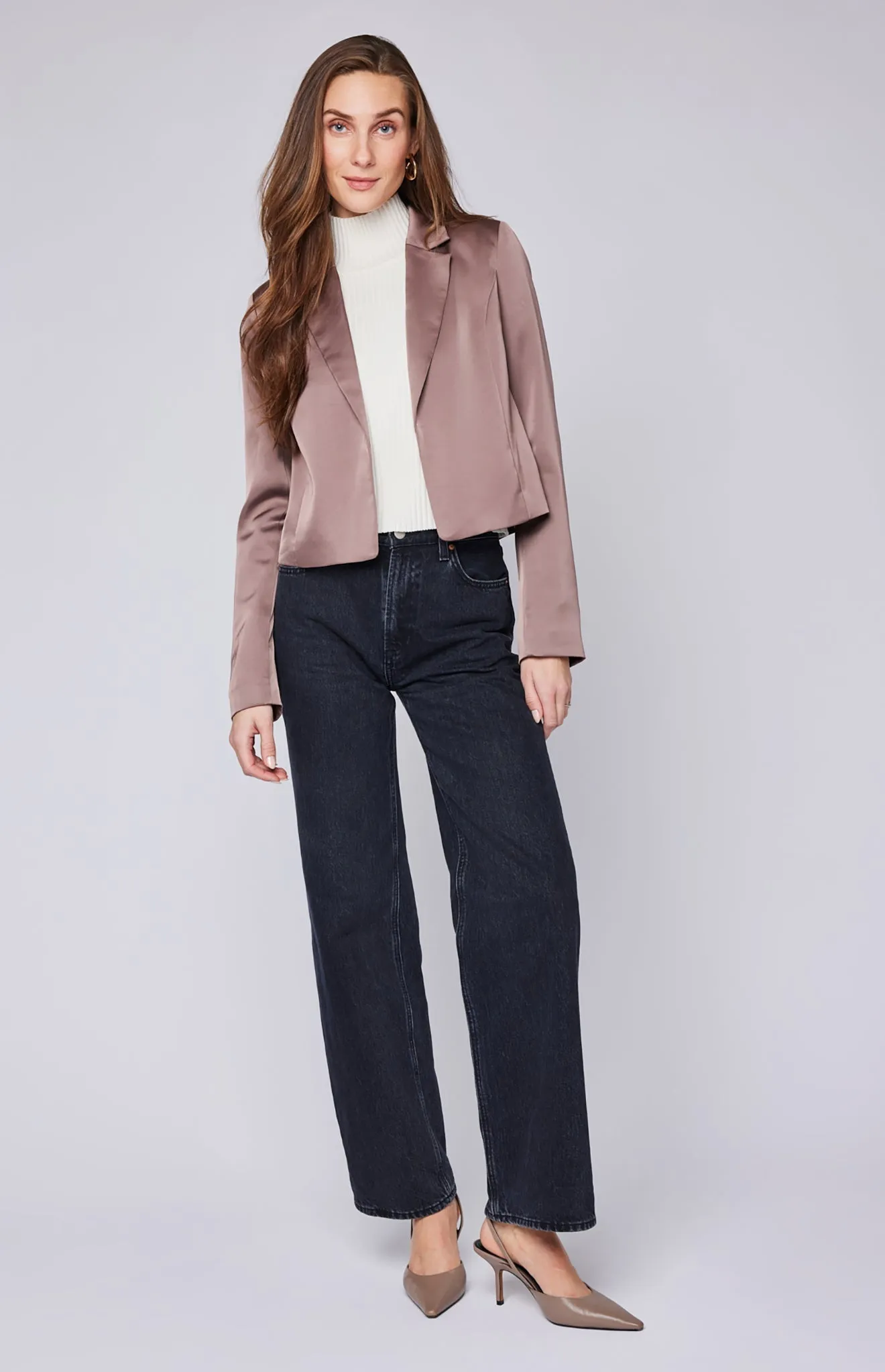 Natalie Satin Blazer sold by Gentle Fawn