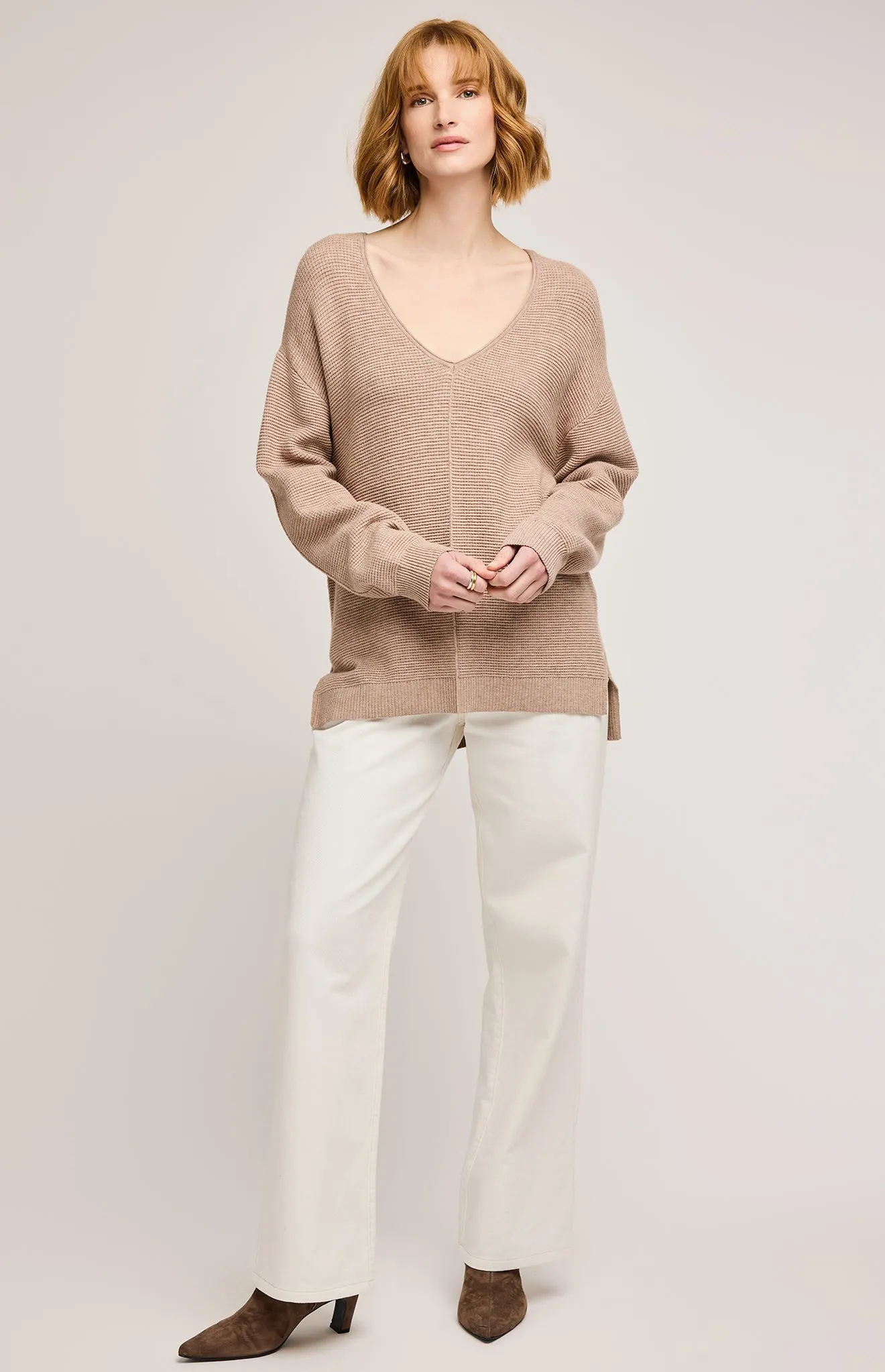 Lisbon V-Neck Knit Sweater sold by Gentle Fawn