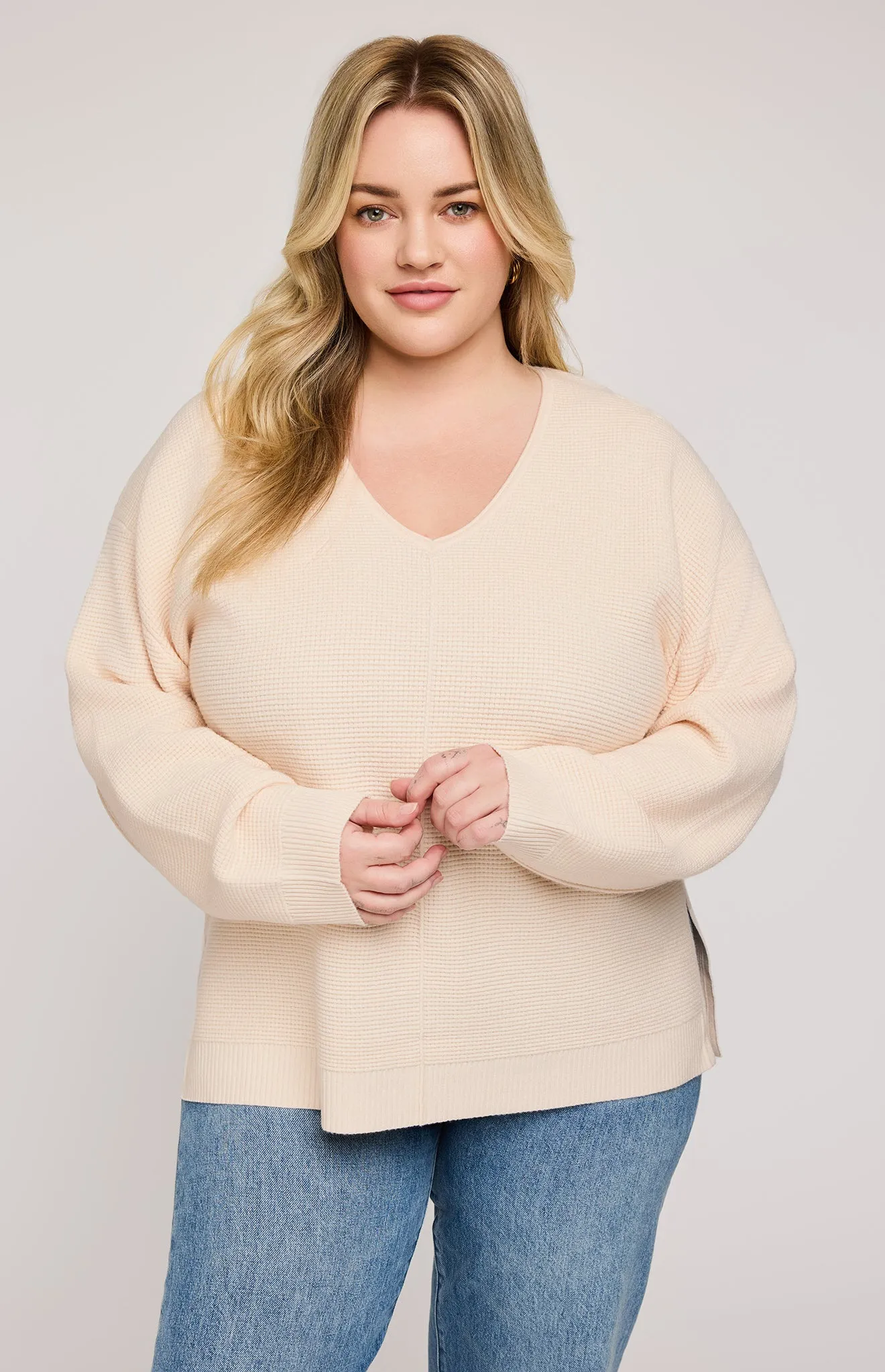 Lisbon V-Neck Knit Sweater sold by Gentle Fawn