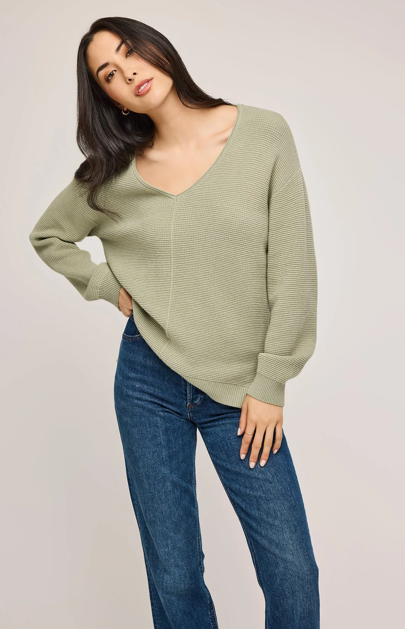 Lisbon V-Neck Knit Sweater sold by Gentle Fawn product image thumbnail 4