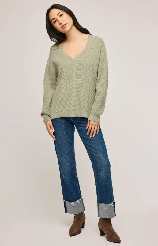 Lisbon V-Neck Knit Sweater made by Gentle Fawn