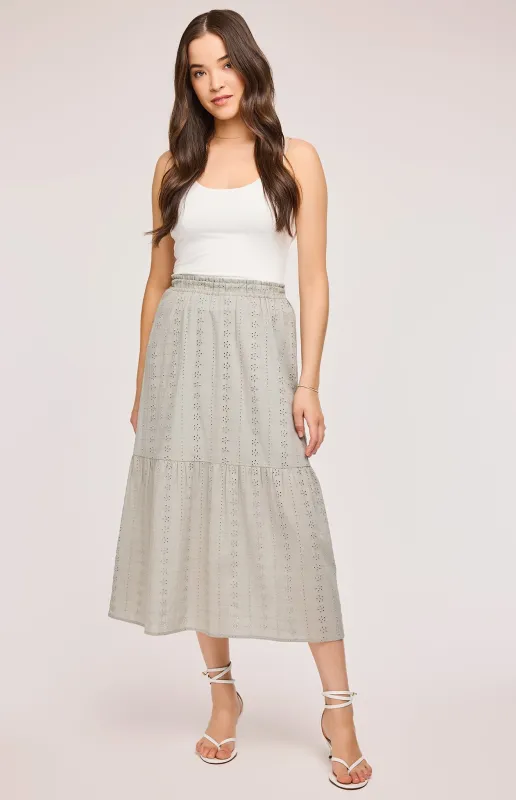 Madrid Eyelet Midi Skirt sold by Gentle Fawn
