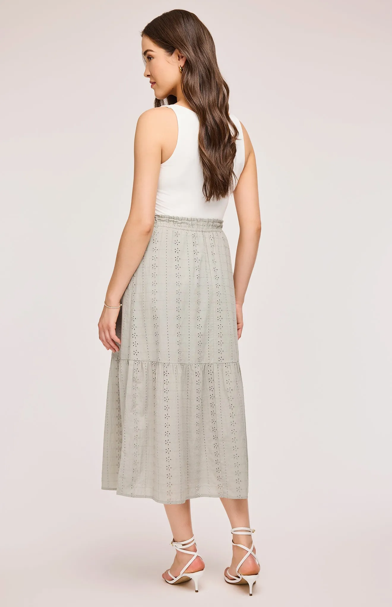 Madrid Eyelet Midi Skirt sold by Gentle Fawn product image thumbnail 3