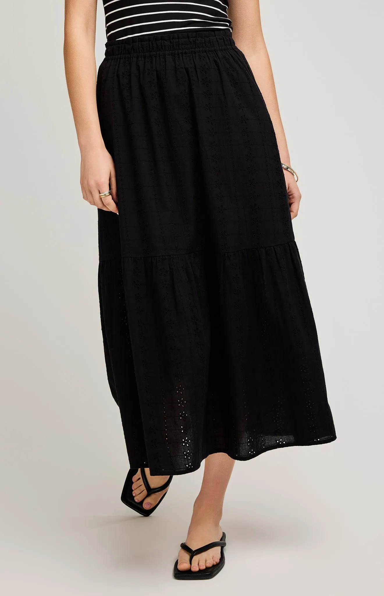 Madrid Eyelet Midi Skirt sold by Gentle Fawn
