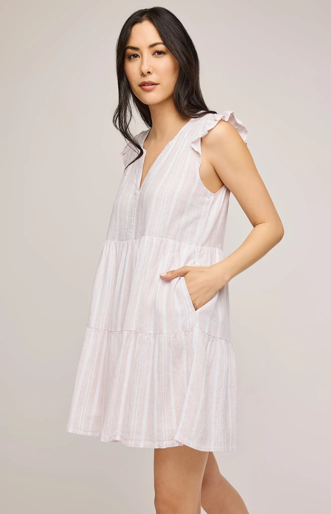 Maggie Linen Mini Dress sold by Gentle Fawn