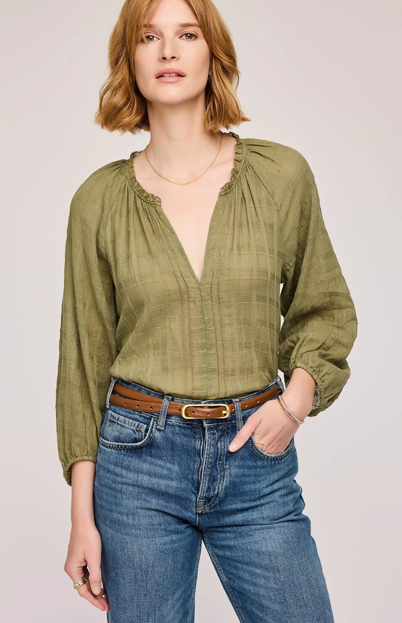 Atlas Textured Cotton Blouse sold by Gentle Fawn product image thumbnail 4