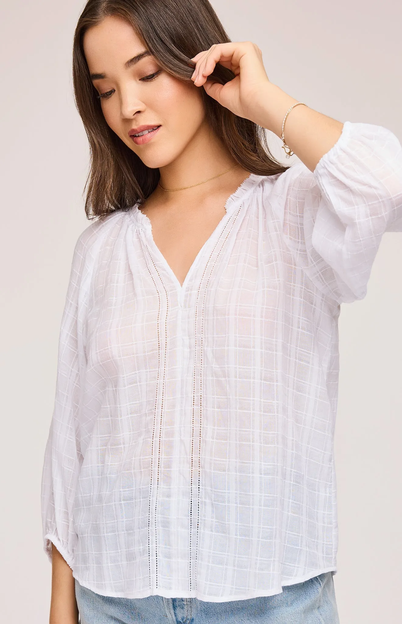 Atlas Textured Cotton Blouse sold by Gentle Fawn