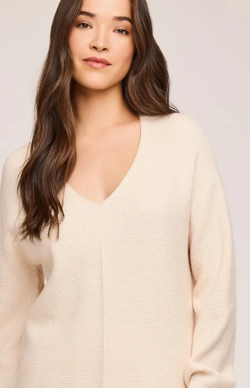 Lisbon V-Neck Knit Sweater made by Gentle Fawn