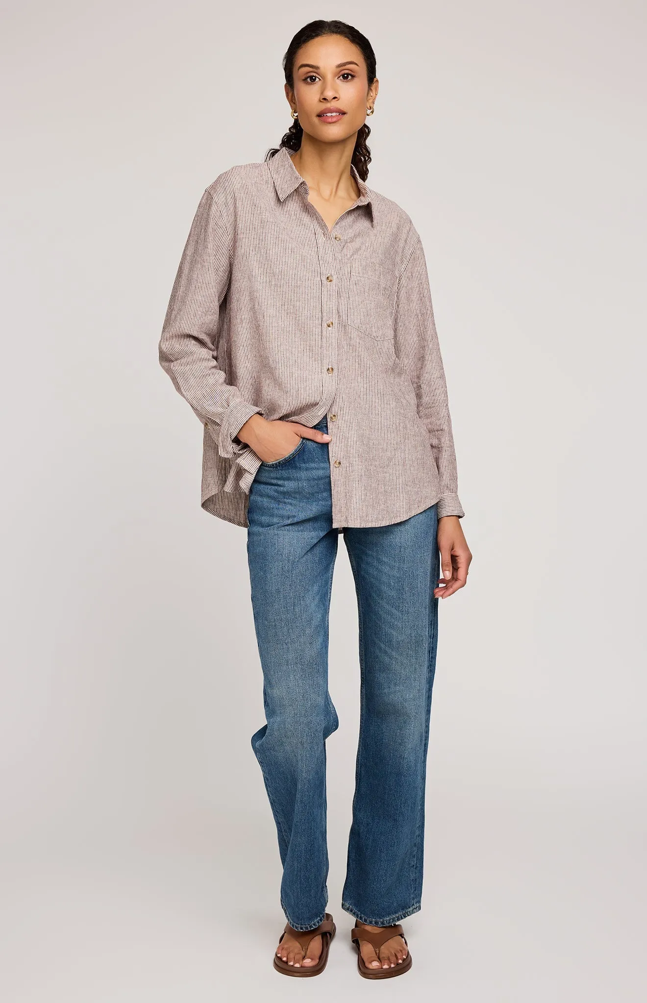 Arabella Striped Button Down Shirt sold by Gentle Fawn product image thumbnail 4