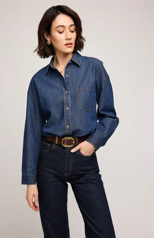Whitney Denim Button Down Shirt made by Gentle Fawn