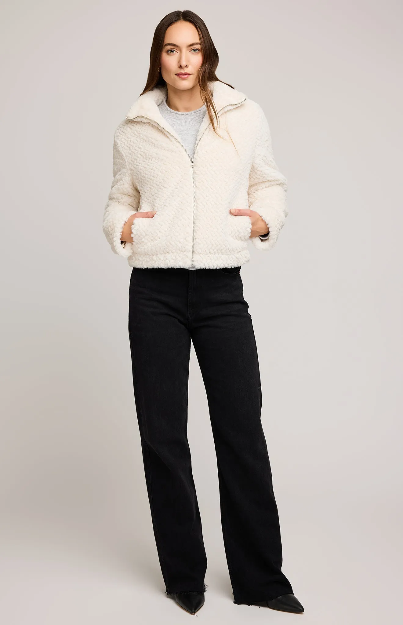 Calista Faux Fur Jacket sold by Gentle Fawn