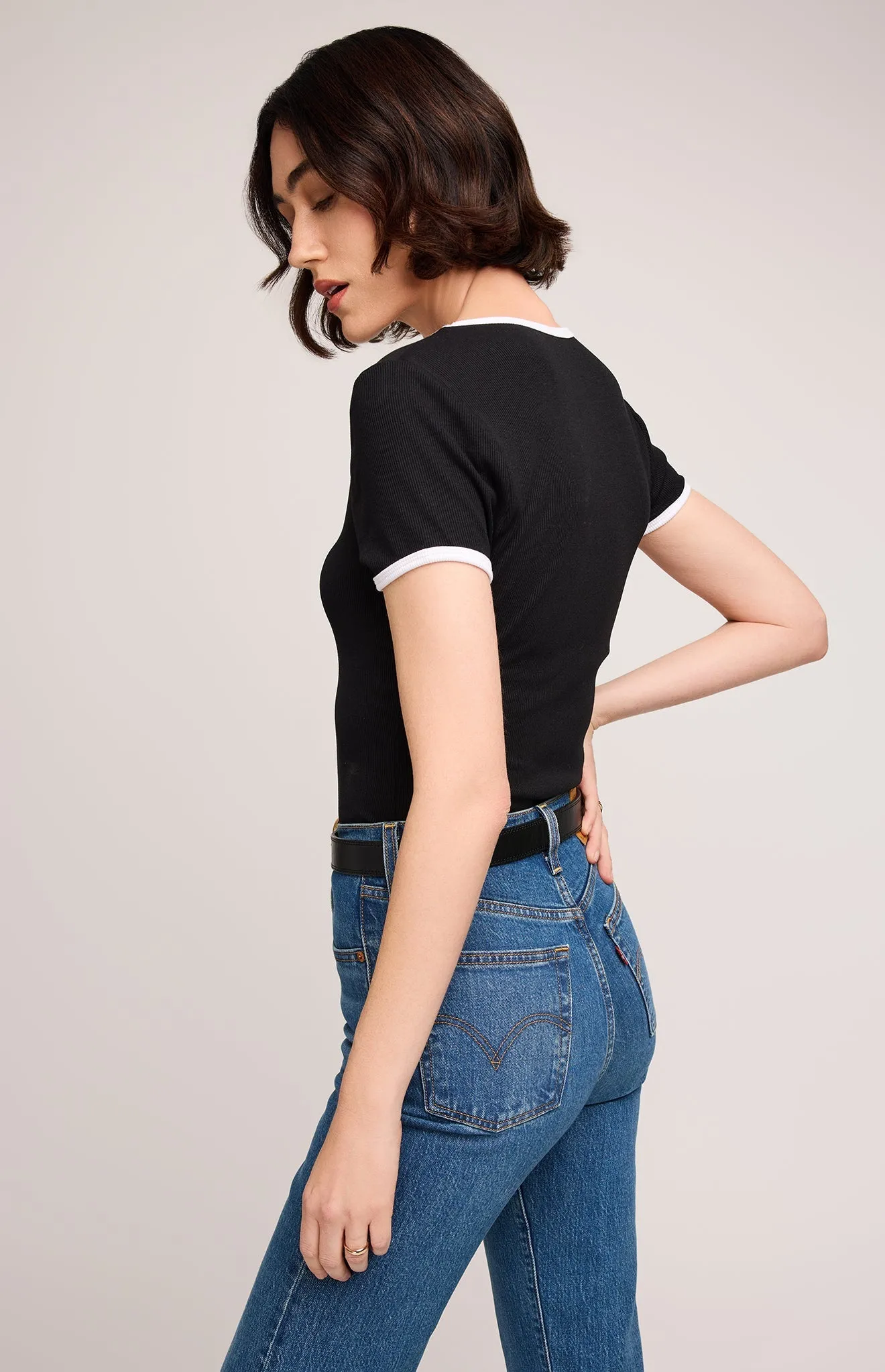 Shania Ribbed T-Shirt sold by Gentle Fawn product image thumbnail 3