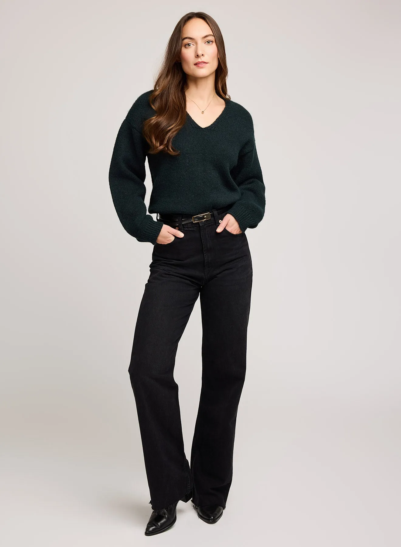 Angelica V-Neck Sweater sold by Gentle Fawn