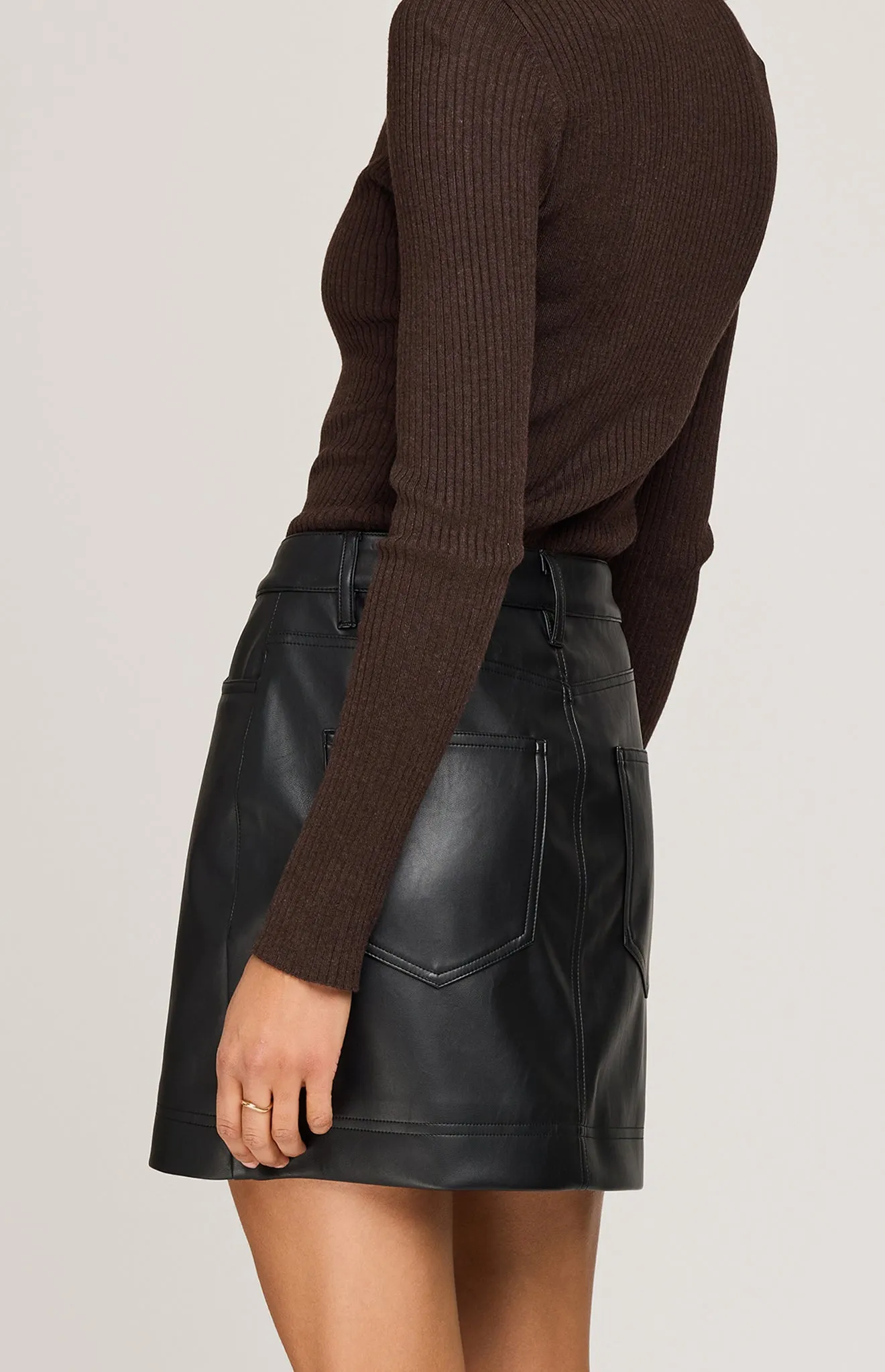 Justine Vegan Leather Mini Skirt sold by Gentle Fawn product image thumbnail 3