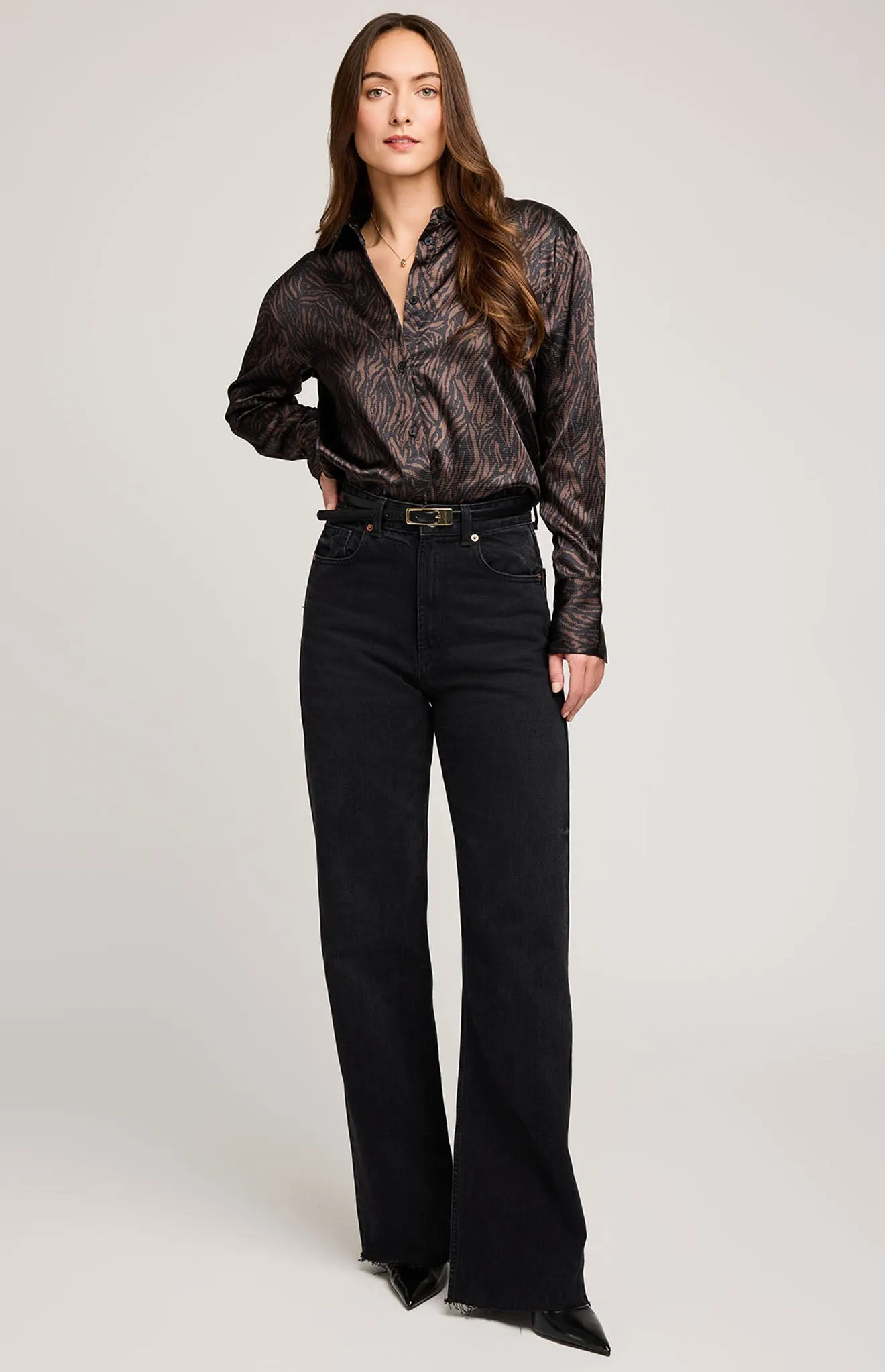 Simone Satin Button Down Shirt sold by Gentle Fawn product image thumbnail 4