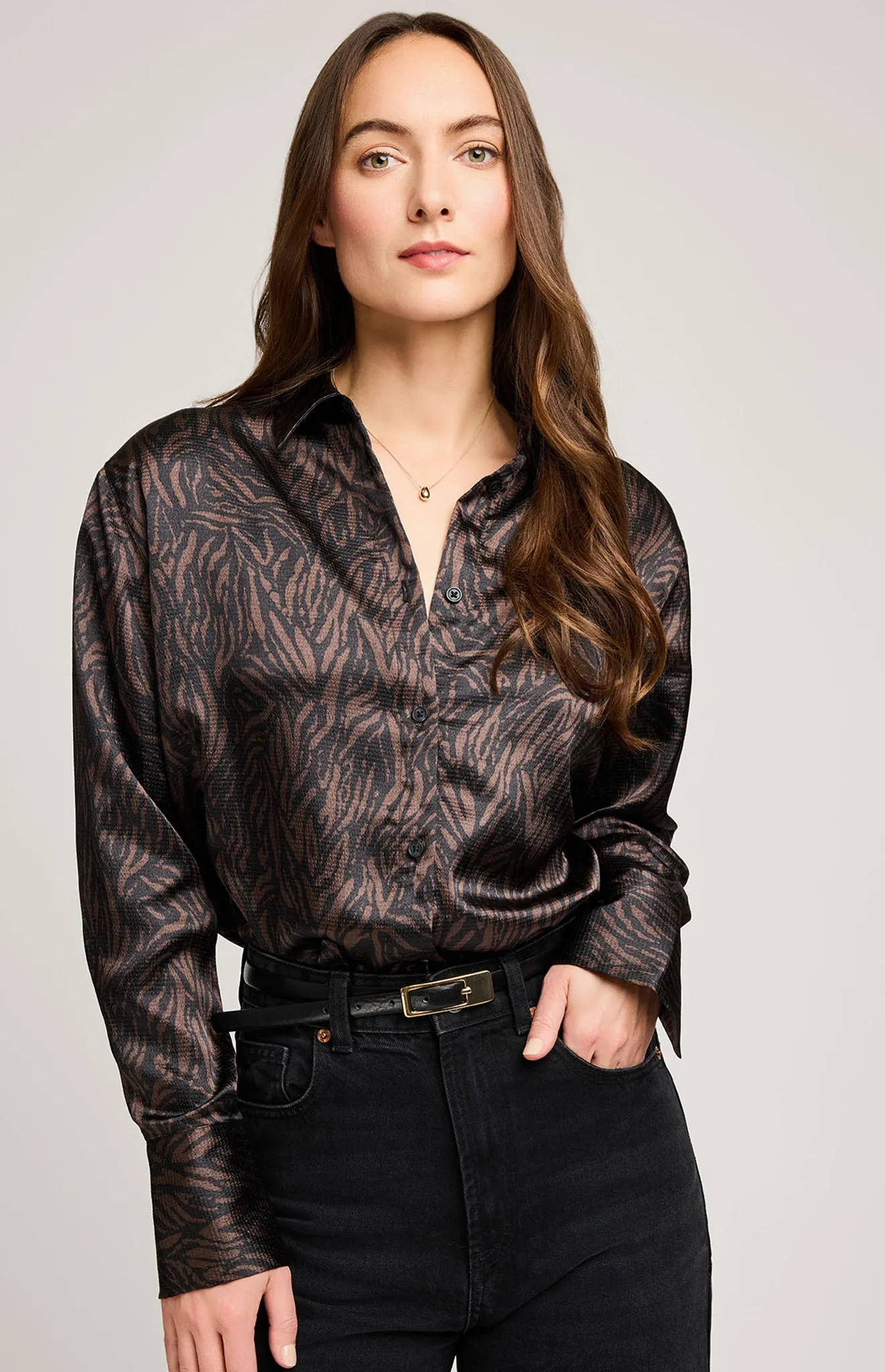 Simone Satin Button Down Shirt sold by Gentle Fawn product image thumbnail 5