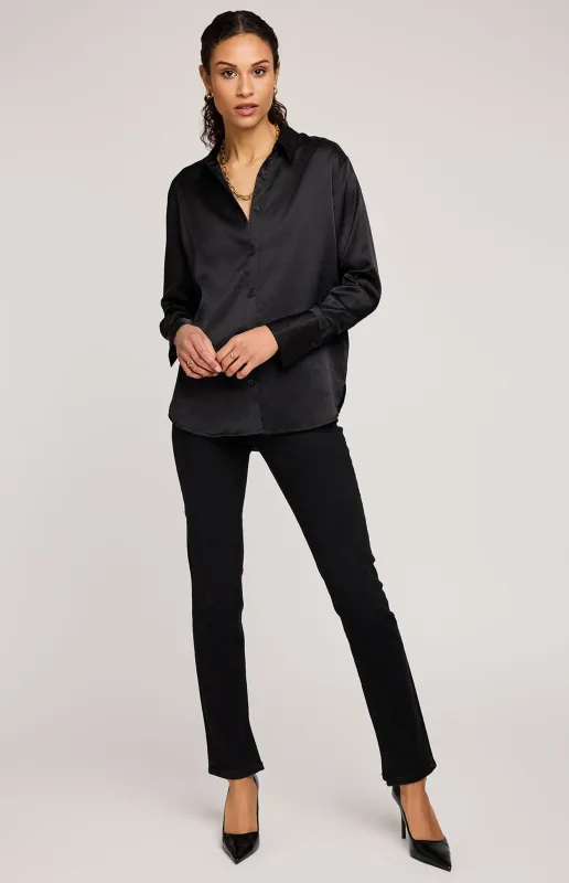 Simone Satin Button Down Shirt made by Gentle Fawn