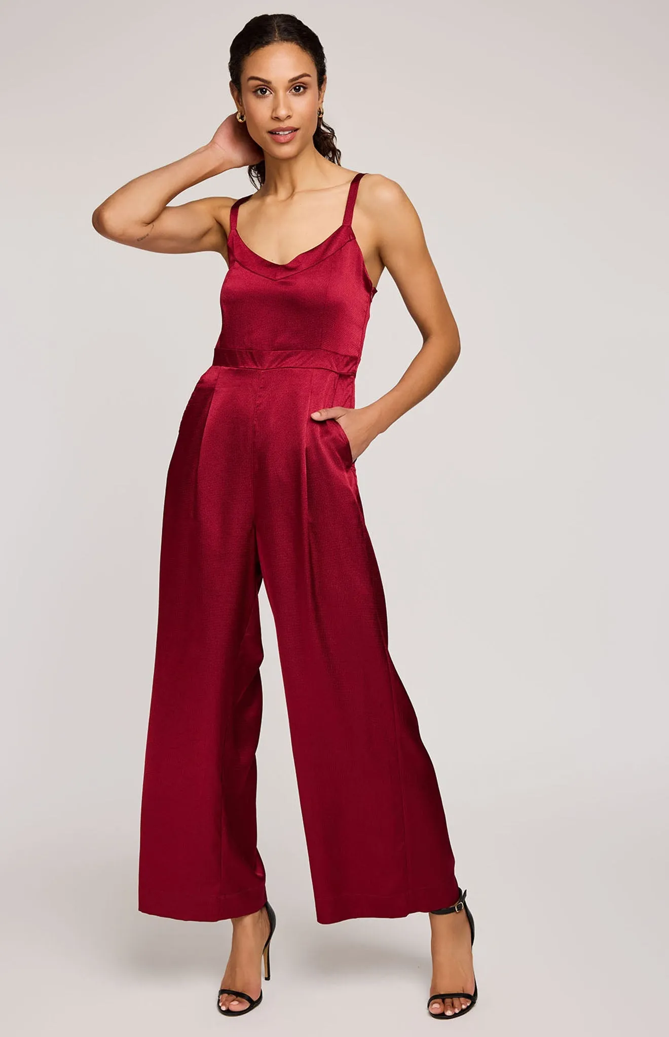 Irina Satin Jumpsuit sold by Gentle Fawn