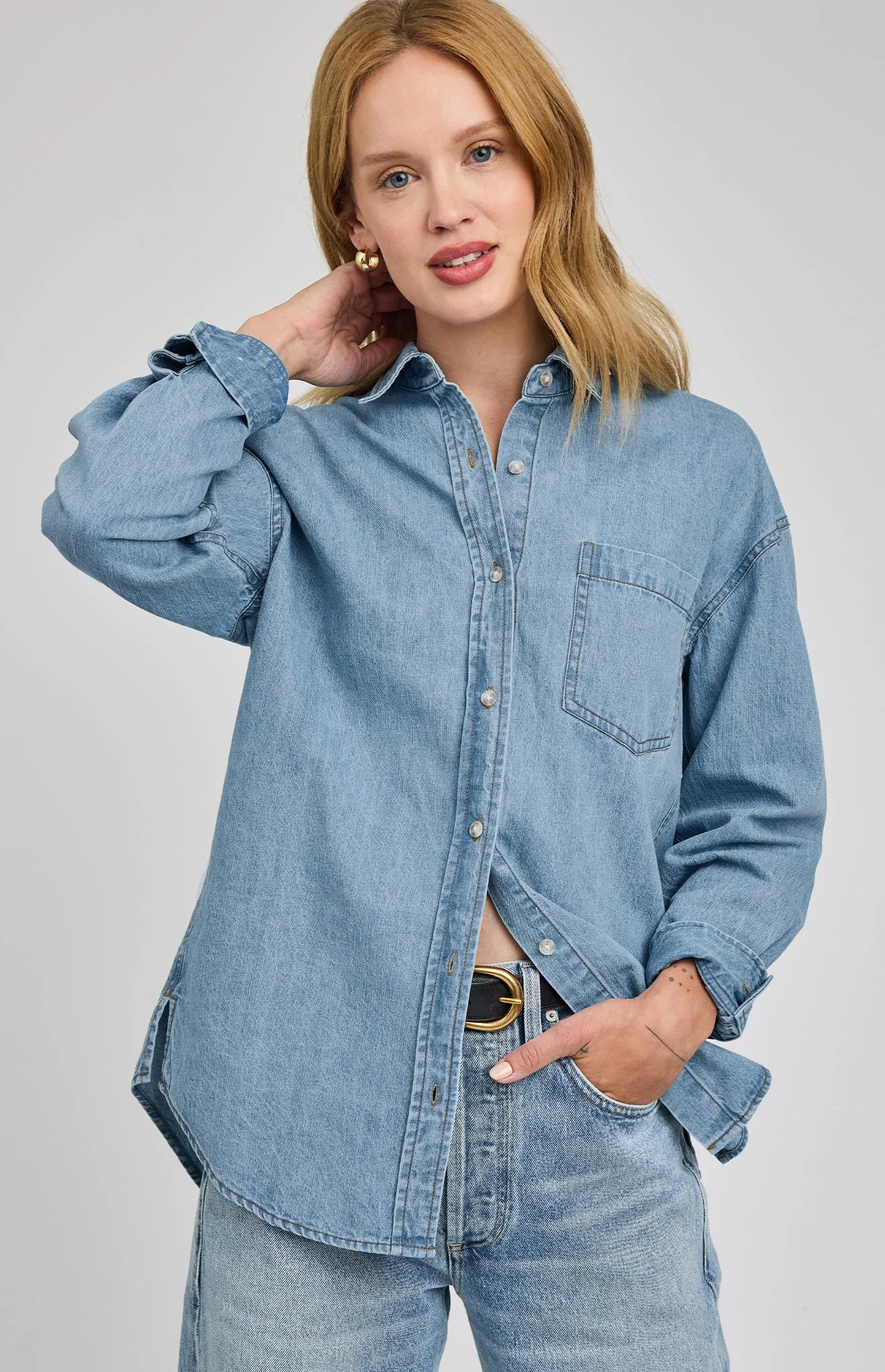 Whitney Denim Button Down Shirt sold by Gentle Fawn product image thumbnail 2