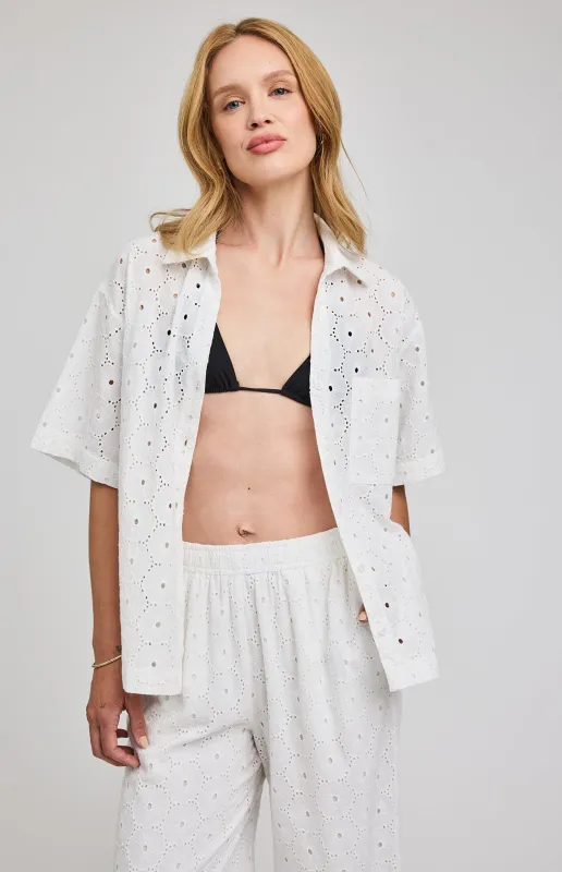 Louisa Eyelet Button Down Shirt made by Gentle Fawn