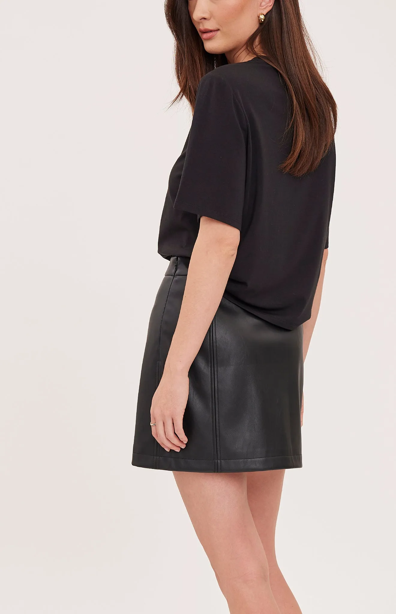 Chrissy Vegan Leather Mini Skirt sold by Gentle Fawn product image thumbnail 3