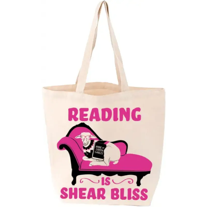 Reading is Shear Bliss Barn Sheep Tote sold by Gibbs Smith
