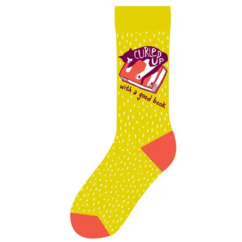 Curled Up with a Good Book Socks Prepack sold by Gibbs Smith