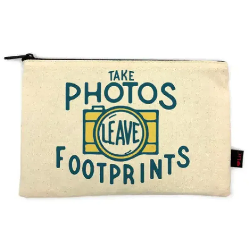 Take Photos, Leave Footprints Pencil Pouch sold by Gibbs Smith