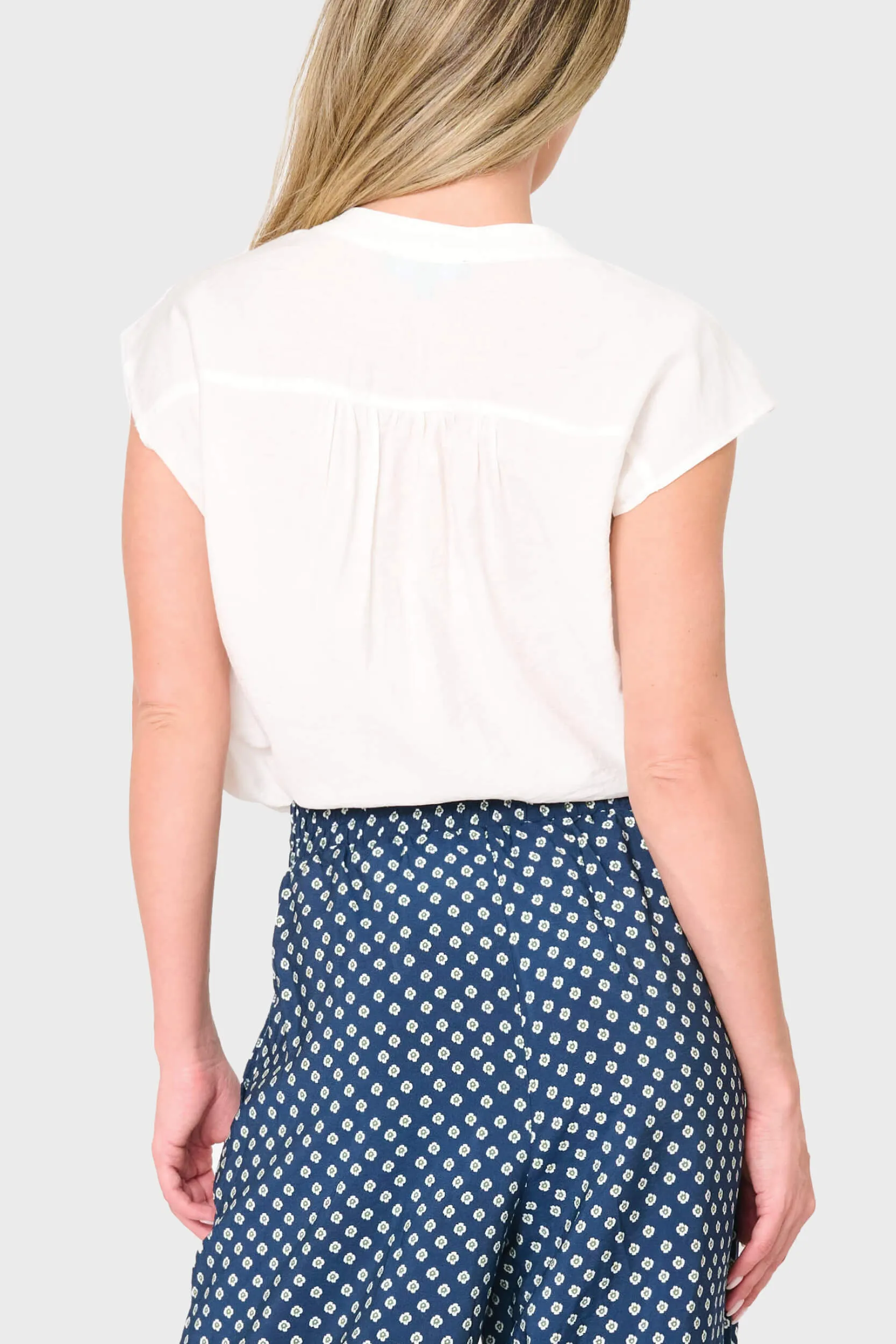 Cap Sleeve Notch Neck Blouse sold by Gibson product image thumbnail 4