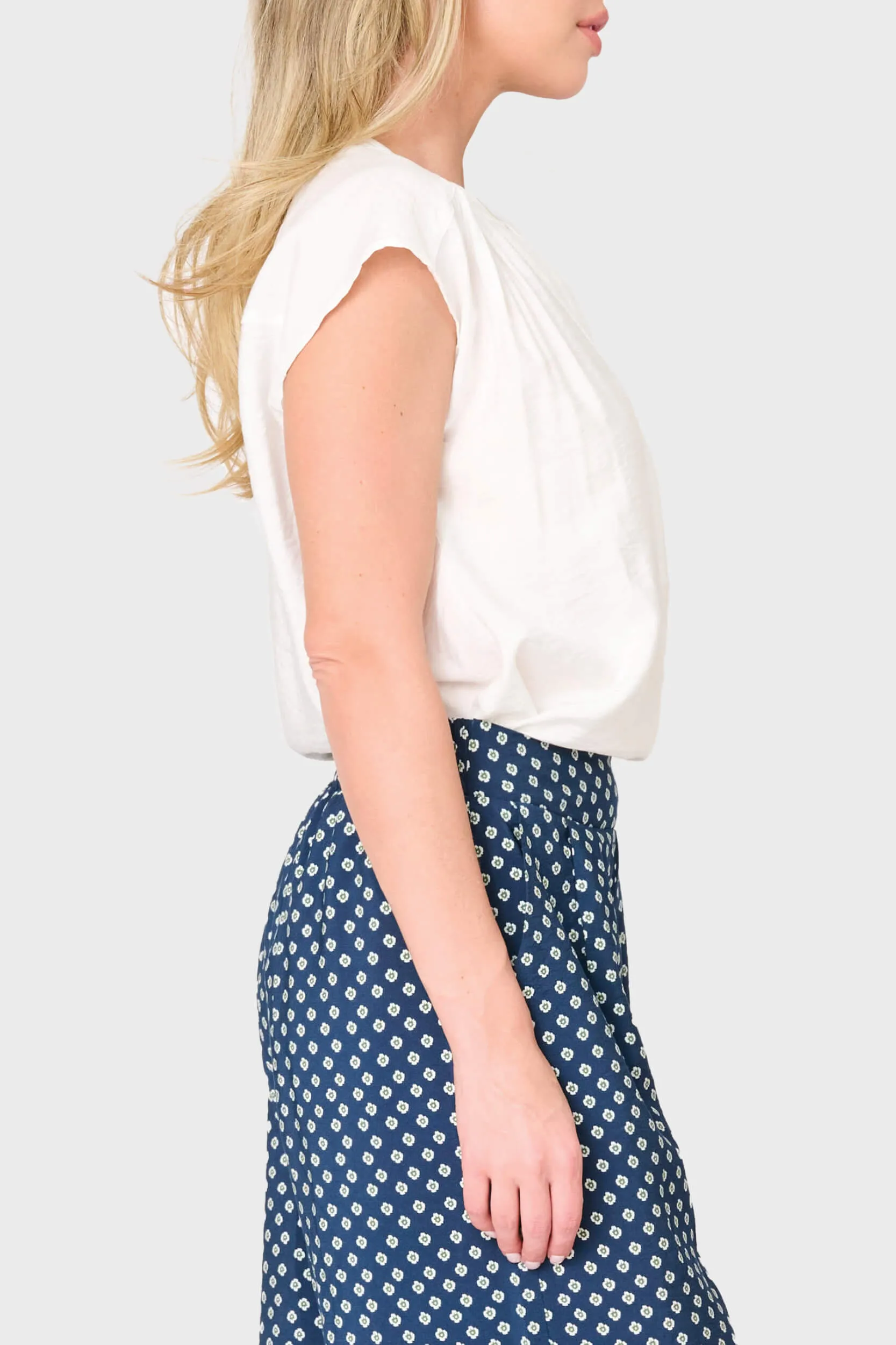 Cap Sleeve Notch Neck Blouse sold by Gibson product image thumbnail 3