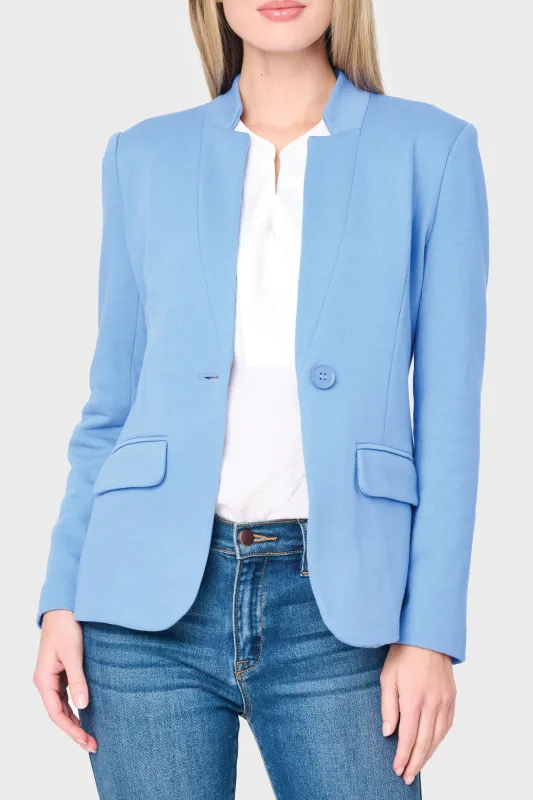 Notch Collar Blazer in Bright Blue made by Gibsonlook