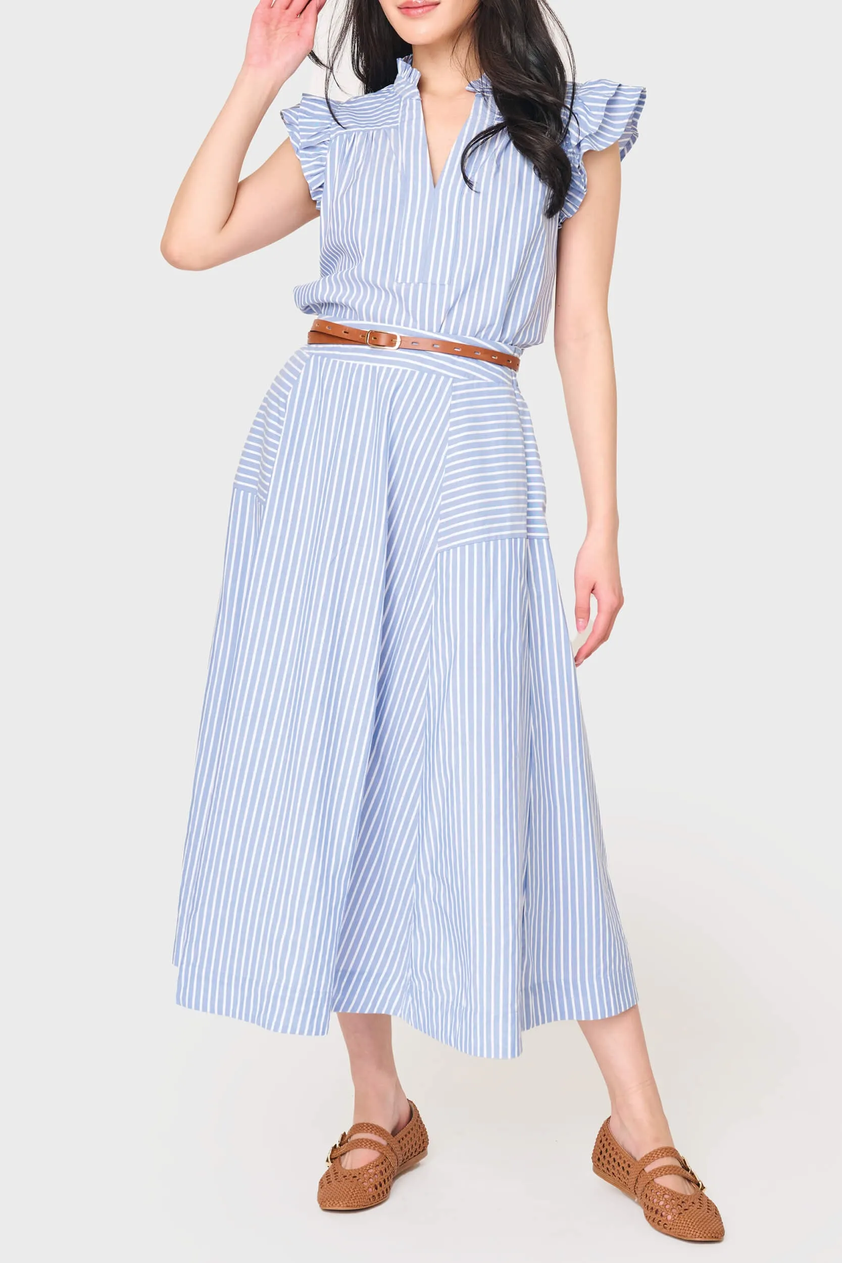Flutter Sleeve V-Neck Stripe Top sold by Gibson product image thumbnail 4