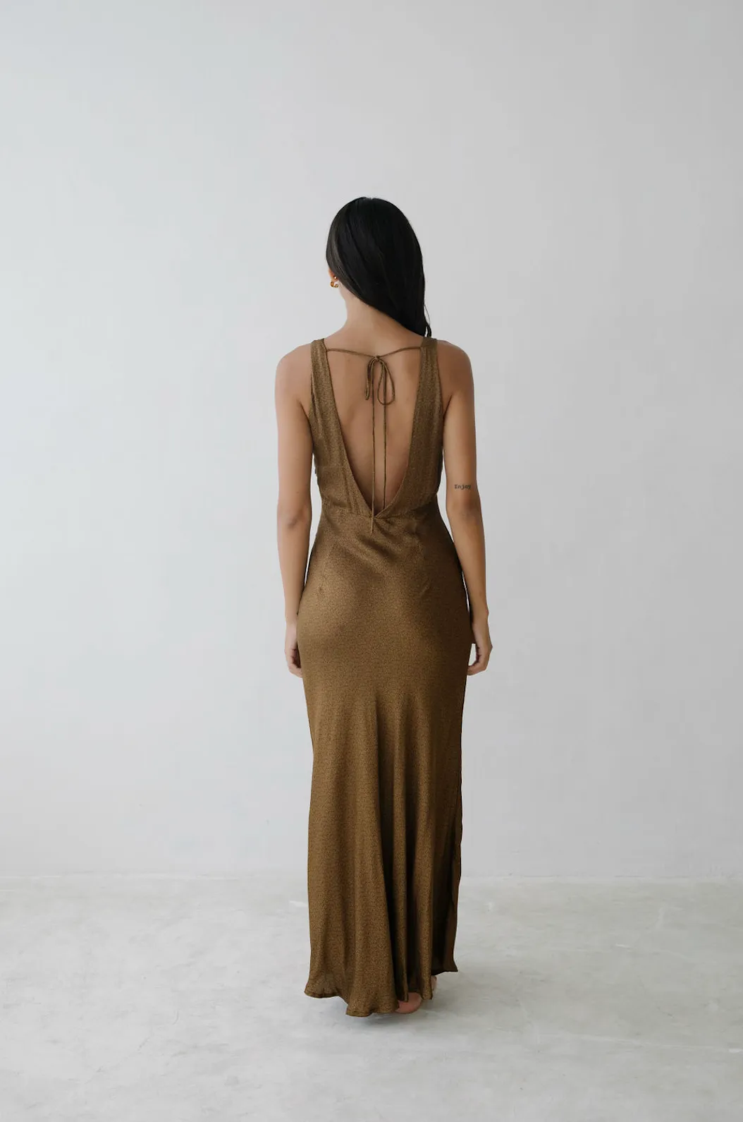 CHLOE DRESS | Viscose Satin Ditsy sold by Gillia product image thumbnail 3