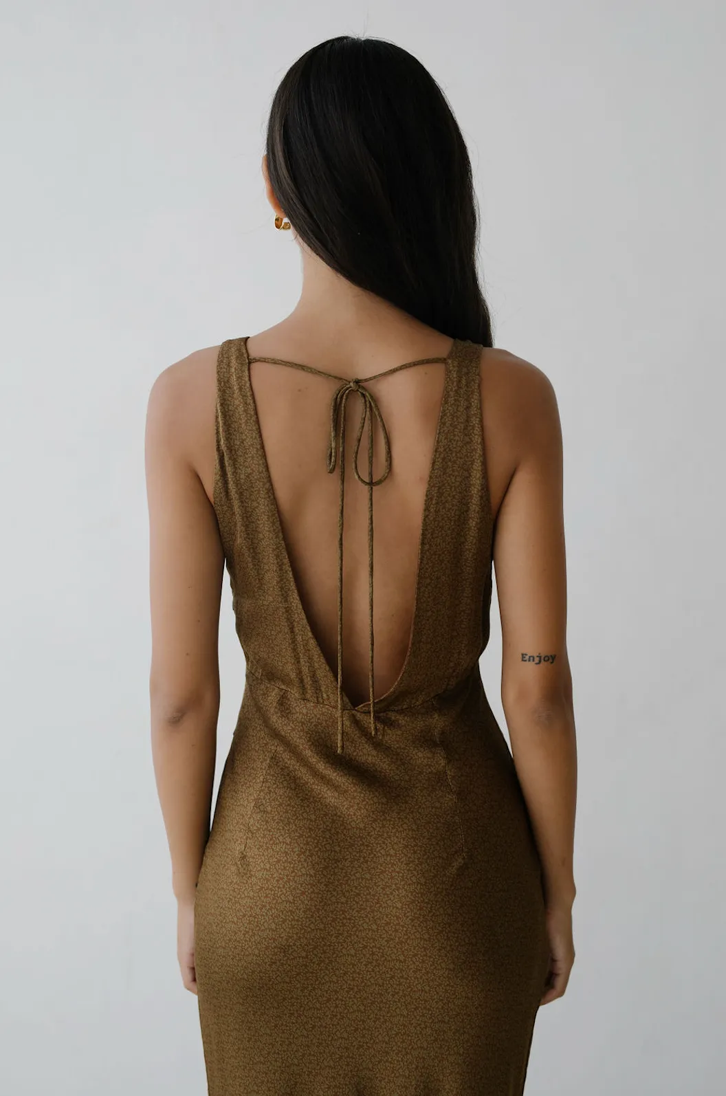 CHLOE DRESS | Viscose Satin Ditsy sold by Gillia product image thumbnail 5