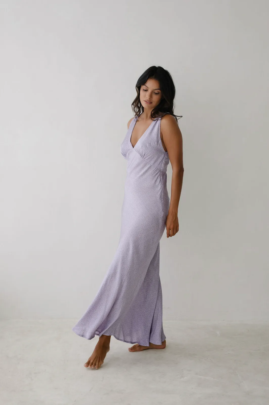 CHLOE DRESS | Viscose Satin Ditsy sold by Gillia product image thumbnail 2