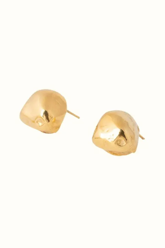 OVERSIZED CAST PEARL STUDS made by Gillia