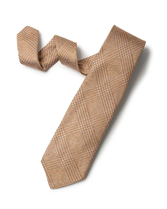 Orange Silk Glen Plaid Tie sold by Gitman Brothers