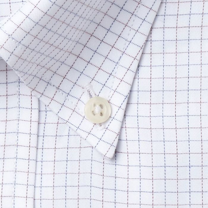 Button Down Blue & Brown Twill Tattersall - Tailored sold by Gitman Brothers product image thumbnail 5