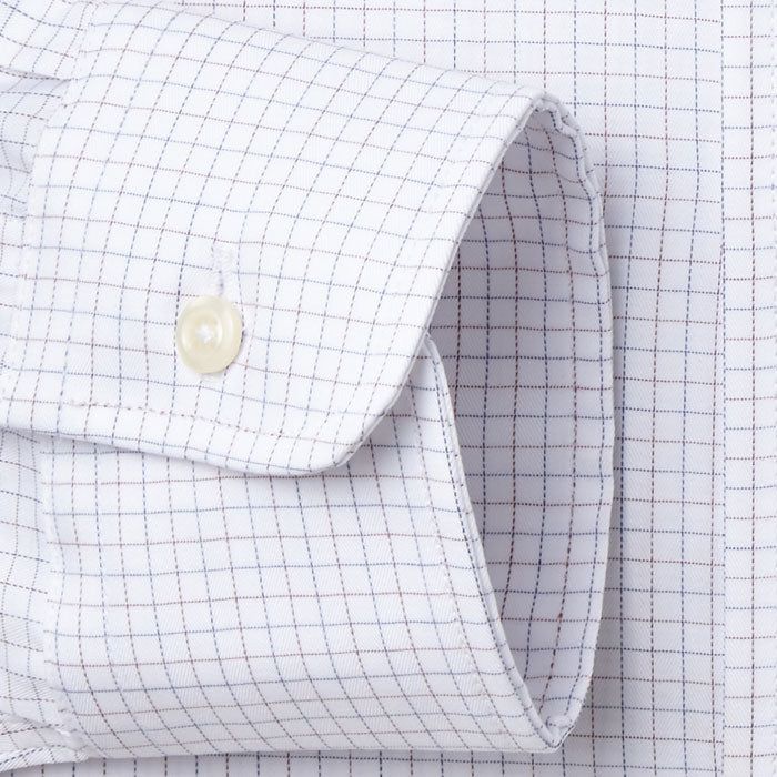 Button Down Blue & Brown Twill Tattersall - Tailored sold by Gitman Brothers product image thumbnail 4