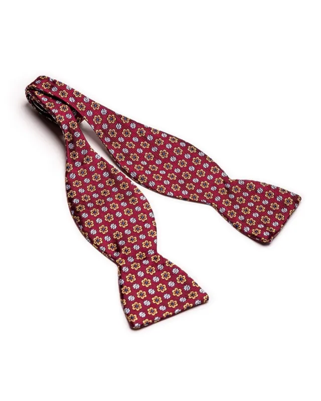 Burgundy Floral Medallion Bow Tie sold by Gitman Brothers