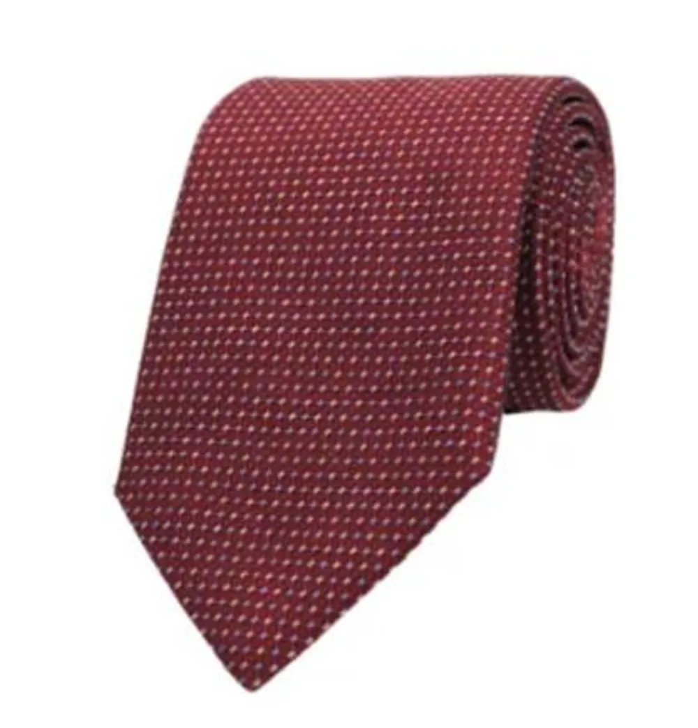 Burgundy Woven Micro Neat Tie sold by Gitman Brothers
